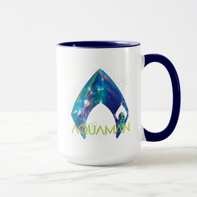 Caneca Aquaman | Logotipo Aquaman Refratado (Direita)