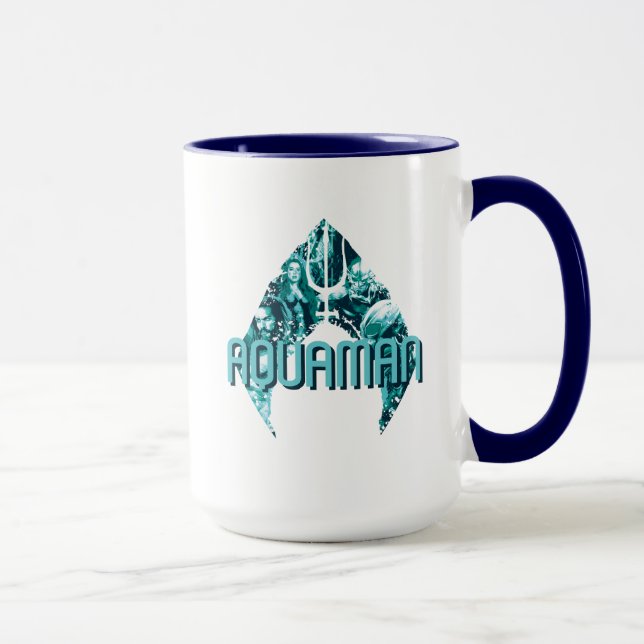 Caneca Aquaman | Orin, Mera, Orm & Black Manta, Símbolo (Direita)
