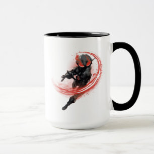 Caneca Aquaman   Preto Manta Vermelho Swipe Gráfico