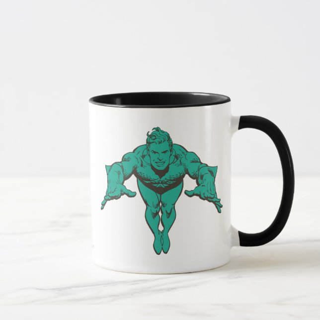 Caneca Aquaman Pulmando Para Frente - Teal (Direita)
