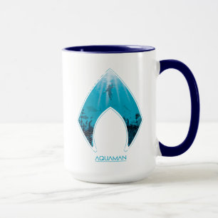 Caneca Aquaman   vê completamente o gráfico do oceano do