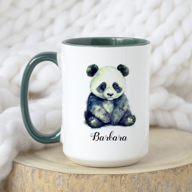 Caneca Aquarela Bebê-Panda Bear Animal (Criador carregado)