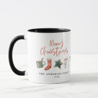 Aquarela Biscoito de Natal bebe canas doces Mug