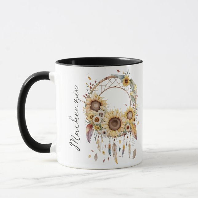 Caneca Aquarela Boho Dreamcatcher (Esquerda)