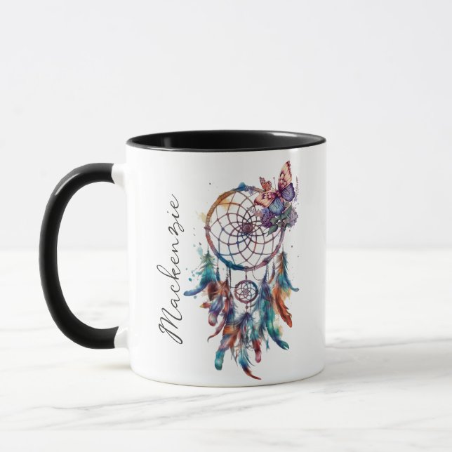Caneca Aquarela Boho Dreamcatcher (Esquerda)