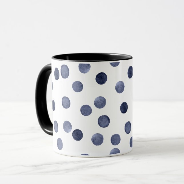 Caneca Aquarela . Bolinha azul (Frente Esquerda)
