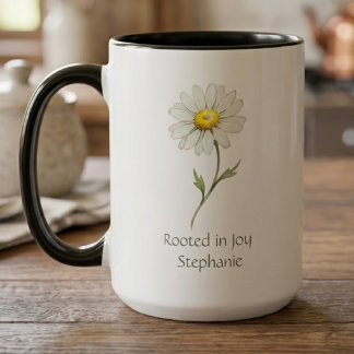 Caneca Aquarela Botânica de Margarida