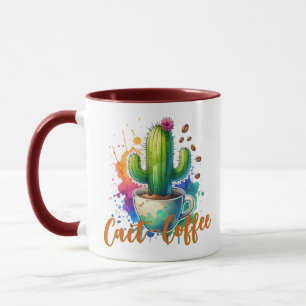 Caneca Aquarela Cactus que ama café