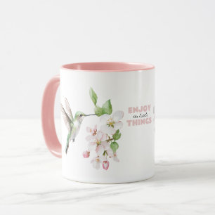 Caneca Aquarela de Beija-flor Flor de Primavera