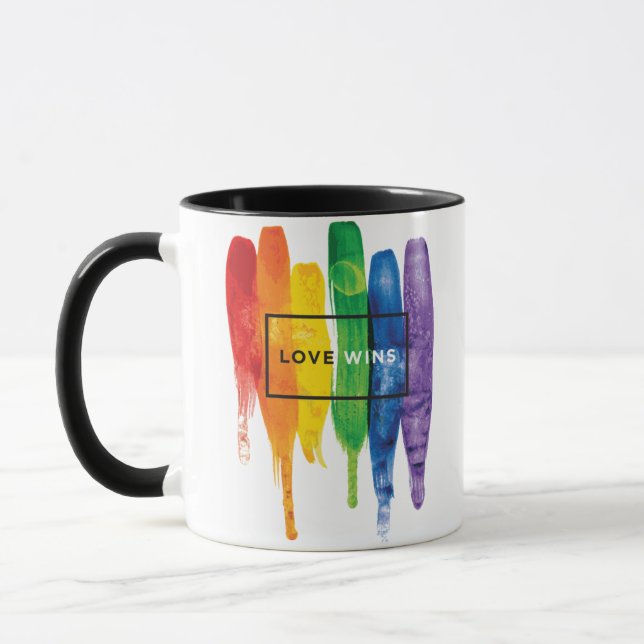 Caneca Aquarela LGBT ganha Rainbow Paint Typografi (Esquerda)