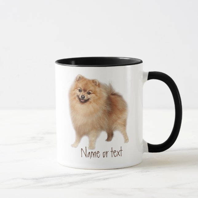 Caneca Aquarela Pomerânia Pet Dog Personalizada (Direita)