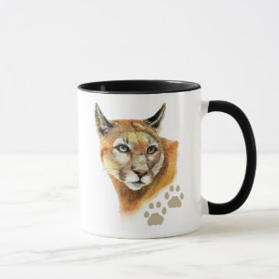 Caneca Aquarela Puma, Leão De Montanha, Animal