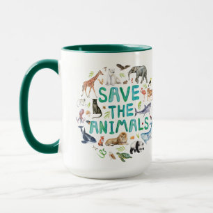 Caneca Aquarela Salvar os Animais