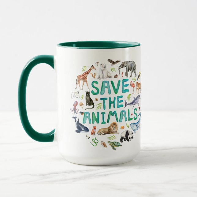 Caneca Aquarela Salvar os Animais (Esquerda)