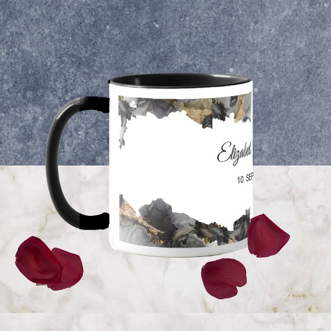 Caneca Aquarela Vanessa Black and White Mug (Criador carregado)