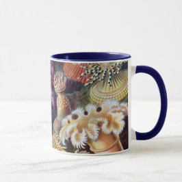 Caneca Aquarelas Antigas de Anêmonas Marinhas por Ernst H
