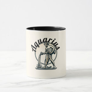 Caneca Aquário o Portador de Água Zodíaco Vintage