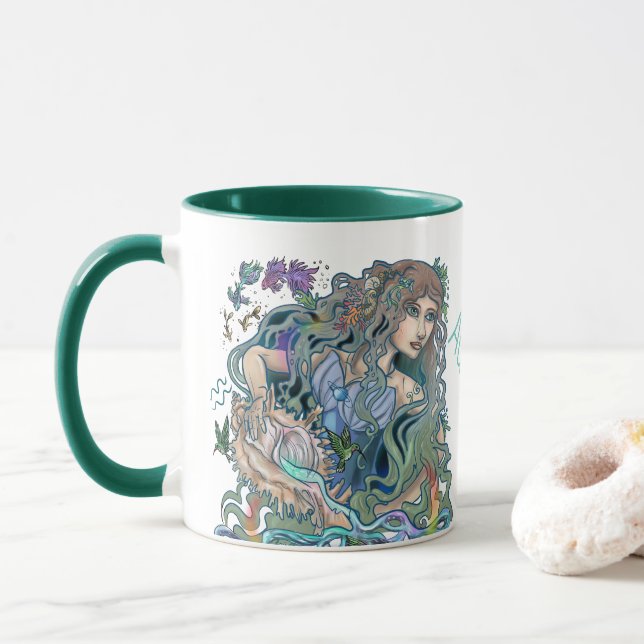 Caneca Aquarius Zodiac (Com Donut)