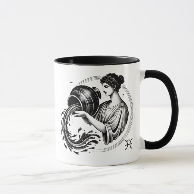 Caneca Aquarius Zodiac Astrology (Direita)