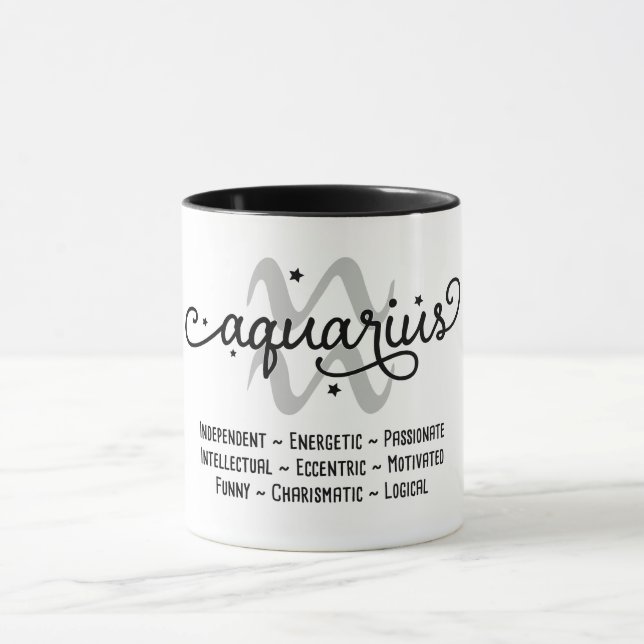 Caneca Aquarius Zodiac Traits (Centro)