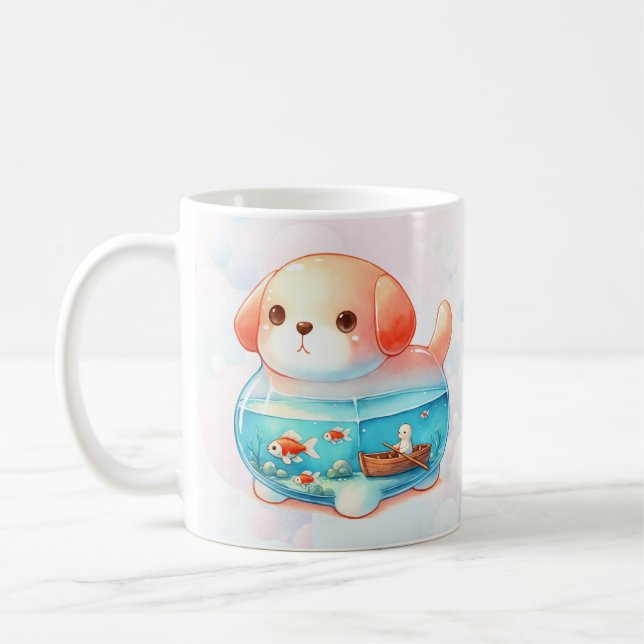 Caneca Aquática De Café Em Forma De Cachorro (Esquerda)