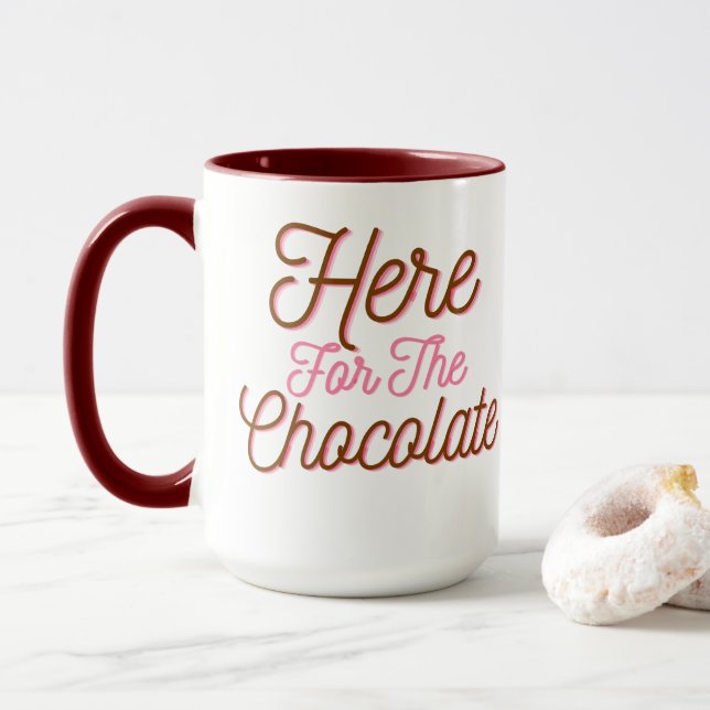 Caneca Aqui para o Chocolate (Com Donut)