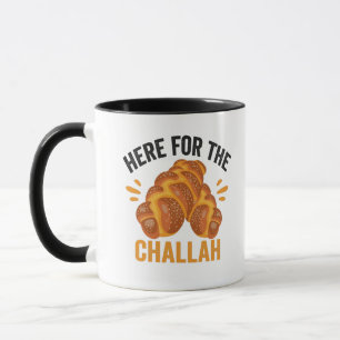 Caneca Aqui Para o Pão Judeu Challah Engraçado Hanukkah