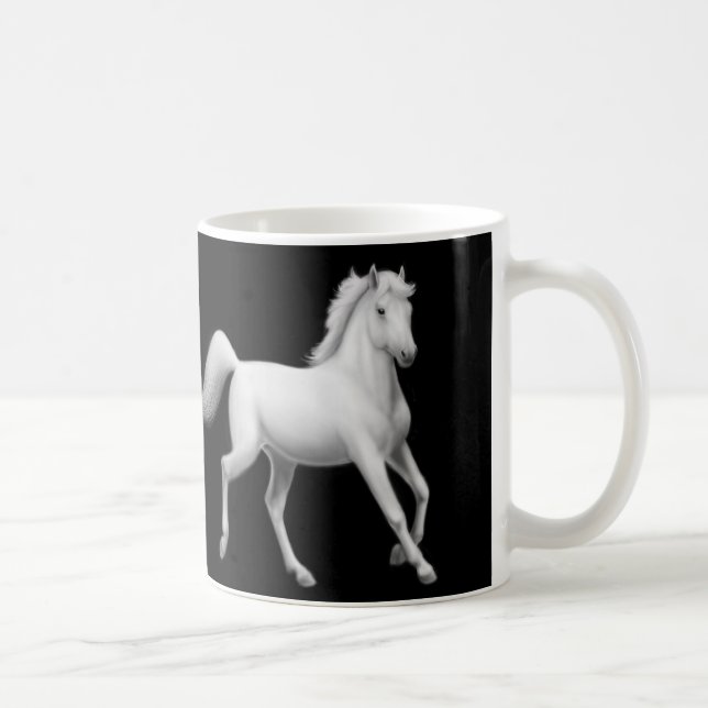 Caneca árabe branca dos cavalos (Direita)