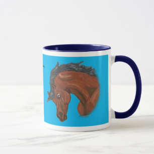 Caneca árabe da arte do cavalo