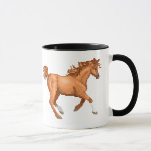 Caneca árabe do cavalo do pixel