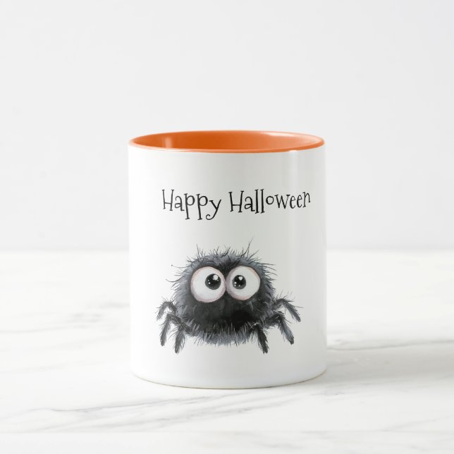 Caneca Aranha Preta Fofa de Halloween (Centro)