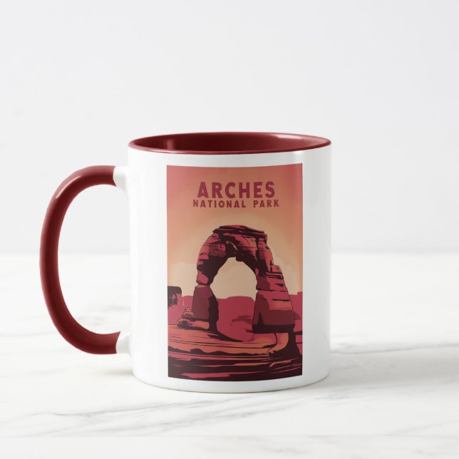 Caneca Arches National Park - Ilustração Minimalista (Esquerda)