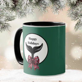 Caneca Arco de Xadrez Preta e Preta de Baleia Natal