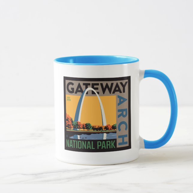 Caneca Arco do gateway | Ruas Louis, Missouri (Direita)