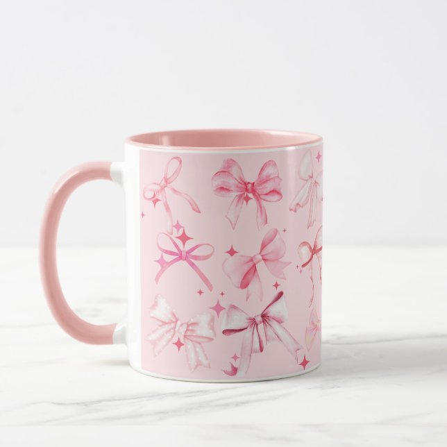 Caneca Arco Impressão Mug Kawaii,  de coquete rosa-rosa (Esquerda)