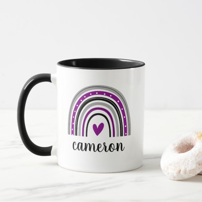 Caneca Arco-Íris Asexual Personalizado (Com Donut)