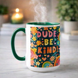 Caneca Arco-íris Cara Única Seja Gentil Inspirividade Gen