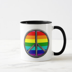Caneca Arco-íris colorido, com aspecto dimensional, com s