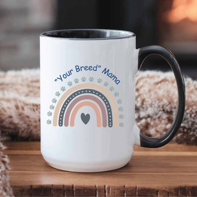 Caneca Arco-Íris Cujo Cachorro É Gelado (Customize this mug with your favorite dog breed. Curl up by the fire and relax!)