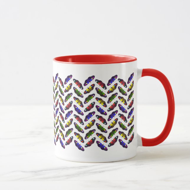 Caneca Arco-íris de Borboletas (Direita)