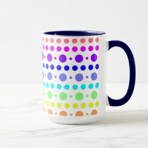 Caneca Arco-íris de pontos - escolha seu estilo e cor
