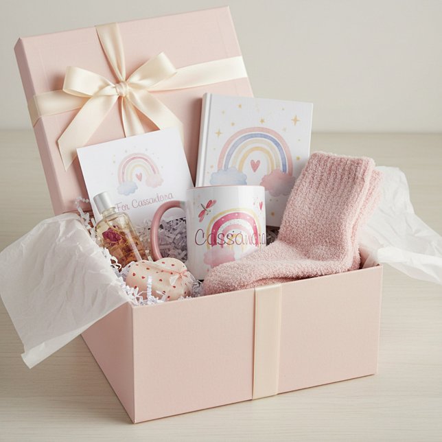 Caneca Arco-íris em aquarela personalizado (Criador carregado)