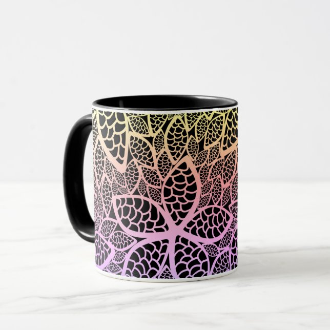 Caneca Arco-íris Floral (Frente Esquerda)