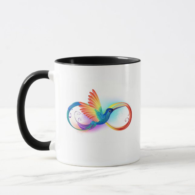 Caneca Arco-íris Hummingbird com símbolo Infinito (Esquerda)