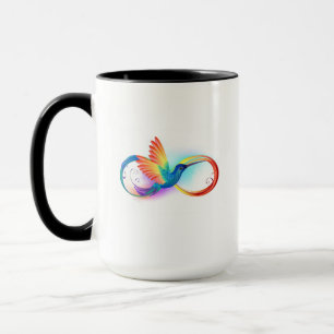 Caneca Arco-íris Hummingbird com símbolo Infinito