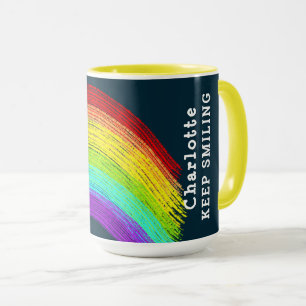 Caneca Arco-Íris Mantenha Sorriso Personalizado