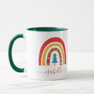 Caneca Arco-íris Natal, diversão fofa e colorida personal