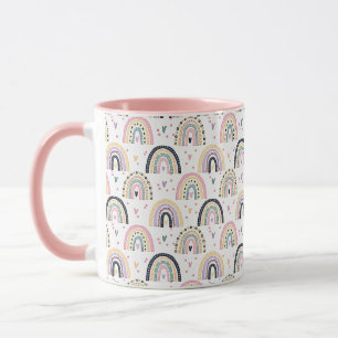 Caneca Arco-íris pastel fofo