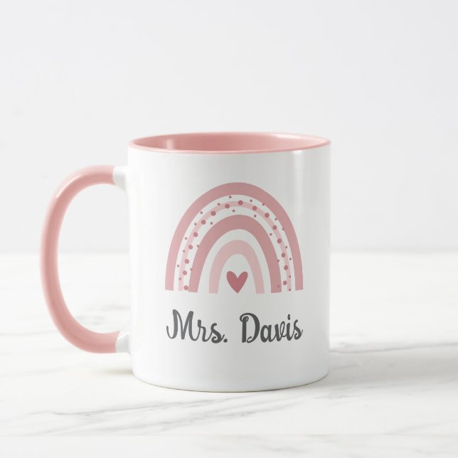 Caneca Arco-Íris Personalizada para Professores (Esquerda)