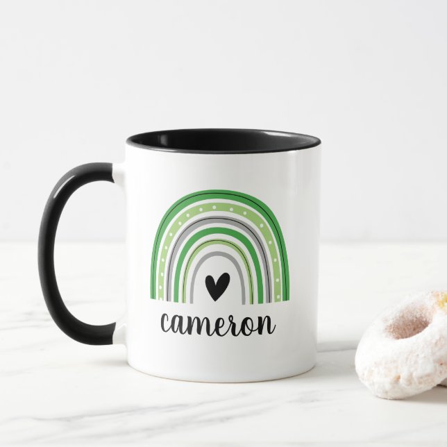 Caneca Arco-Íris Romântico Personalizado (Com Donut)